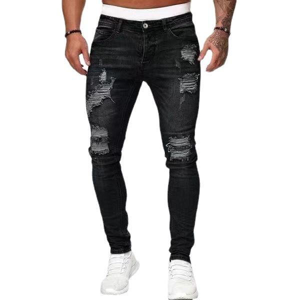 Jeans Skinny Strappati Slim Fit Hip Hop da Uomo WISH - Denim Streetwear alla Moda