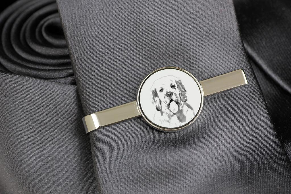 Clumber Spaniel - tie clip with a dog, personalized tie clip, a unique gift for a man from the Art-Dog brand