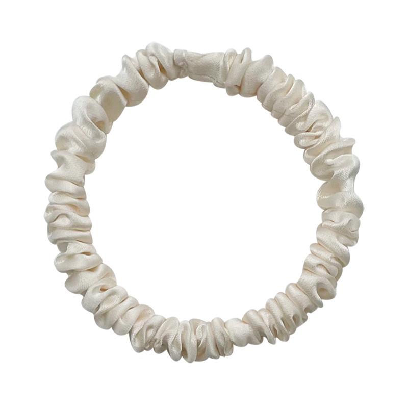 

Французская резинка для волос класса люкс, имитирующая волосы, пушистая, простая, атласная, однотонная, женская, милая и чистая Small белый