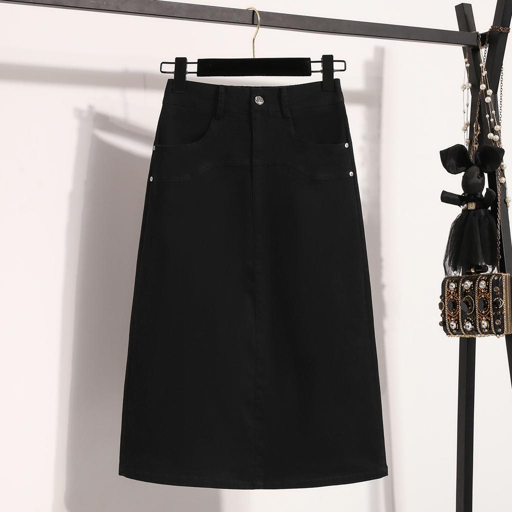 Dimanaf Fuste de damă de bumbac elastic, talie înaltă, stil A-line, vrac, Vintage, Plus Size, 2025