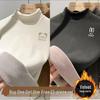 2025 Winter Kids' Plush Velvet Base Layer Half-High Collar T-Shirt for Boys & Girls