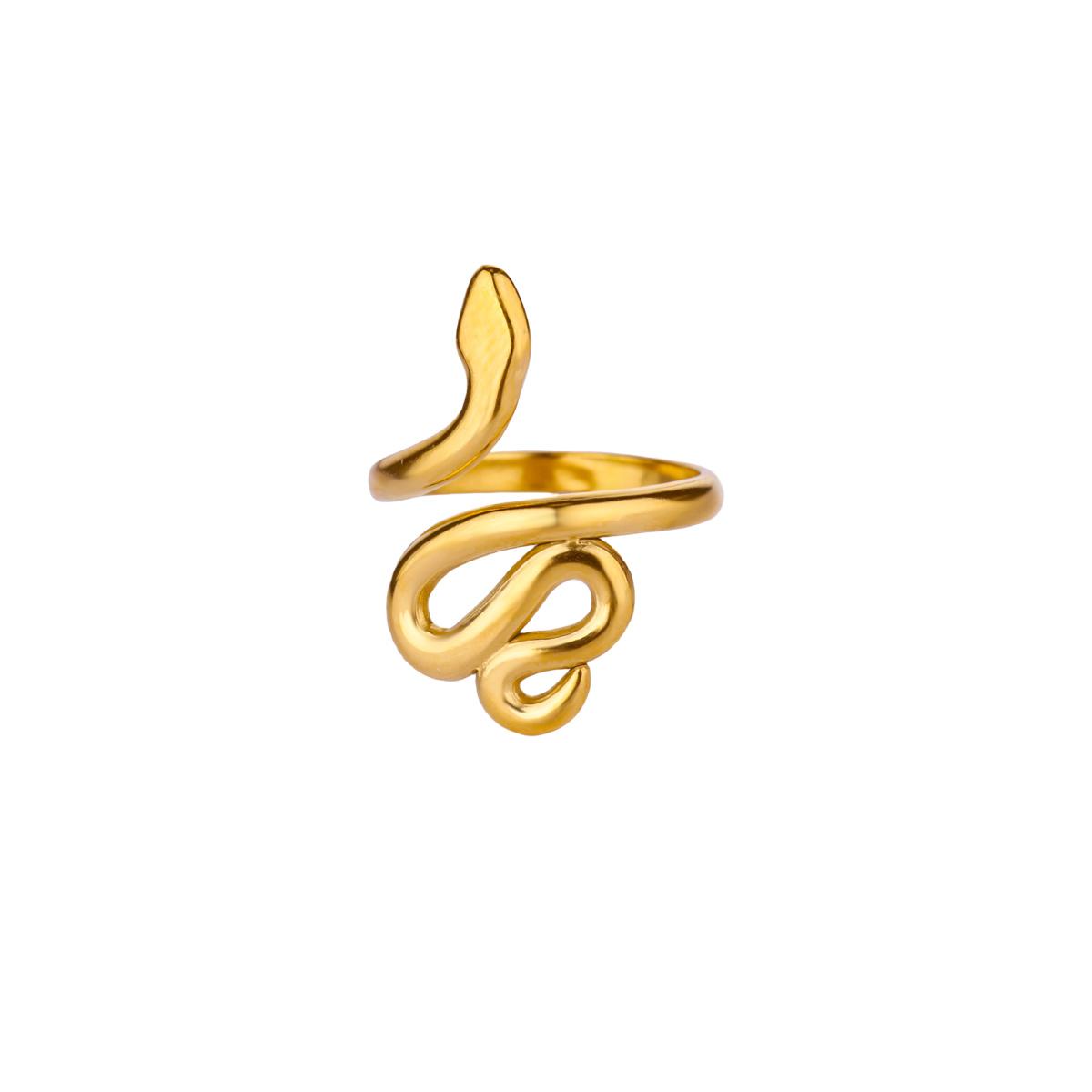 Vintage Schlangenringe für Damen Farbe Edelstahl Schlangenring Ästhetisch Party Tier Wasserdicht Schmuck Geschenk resizable