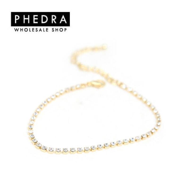 

Women s Simple Silver Gold Cubic Daily Bracelet A25241_GOLD