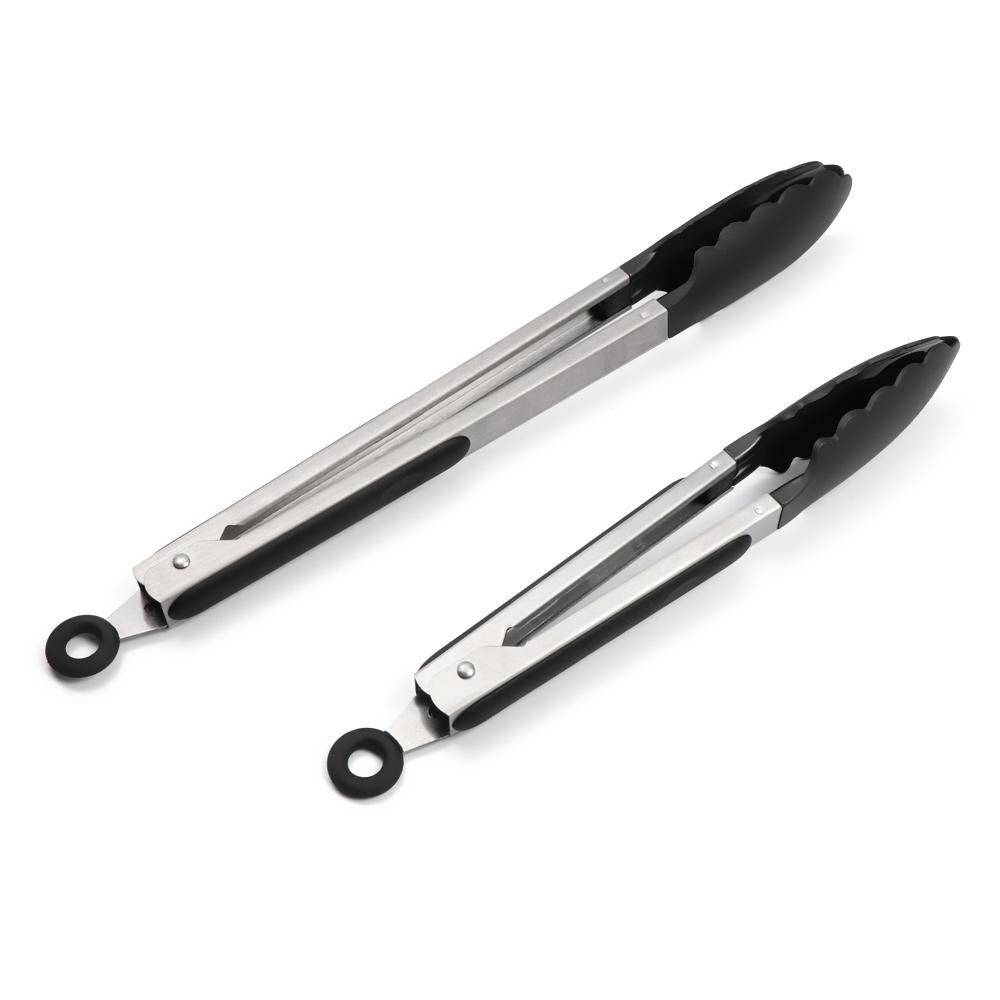Stick BBQ Tools Home Kitchen Silicone Handle Barbecue Tongs Stainless Steel Head Salad Food Clip