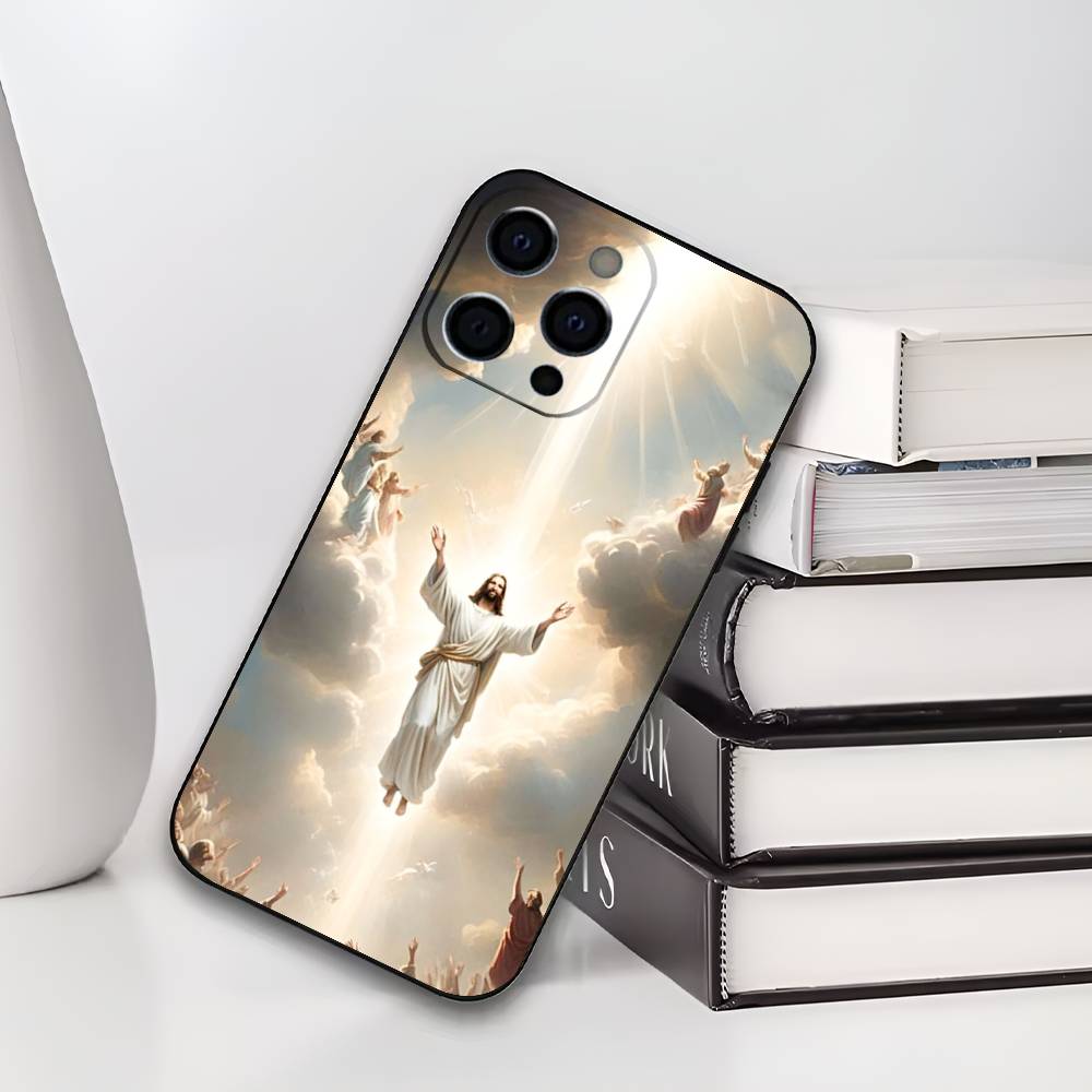 Faith Christian Religious Jesus Phone Case For iPhone 17,16,15,14,13,12,11 Plus,Pro Max,XS,Soft Black Cover