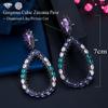 CMM Gorgeous Black Golden Color Jewelry Multicolor Hollow Water Drop Earrings