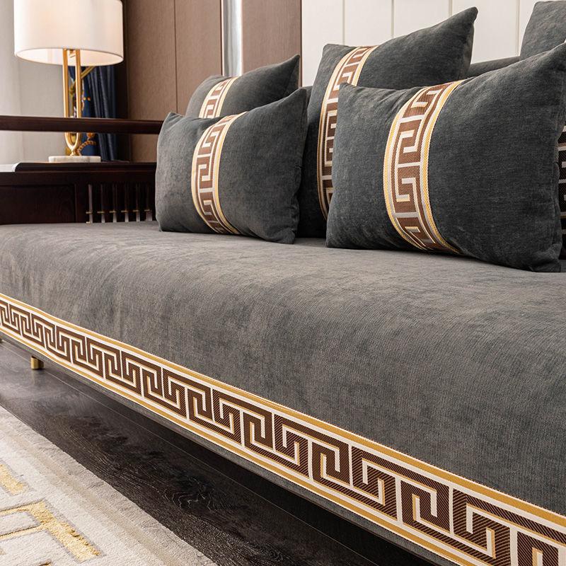 Non-Slip Thicken Chenille Sofa Cover Towel Slipcover Seat European Couch Cover Sofa Protecto Towel for Living Room Decor Grey