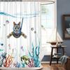 Shower Curtain: Adorable Cat Scuba Diving with Tropical Sea Life for a Fun and Whimsical Bathroom Decor