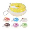 Keychain Pendant Donut Shape Soft Elastic Feel Quick Rebound Squeeze Toy Safe PVC Stress Relief Fidget Toy