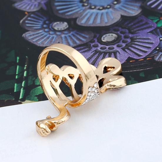Knuckle Ring Shiny Rhinestone Peacock Charming Women Girls Elegant Animal Finger Ring Jewelry Accessories