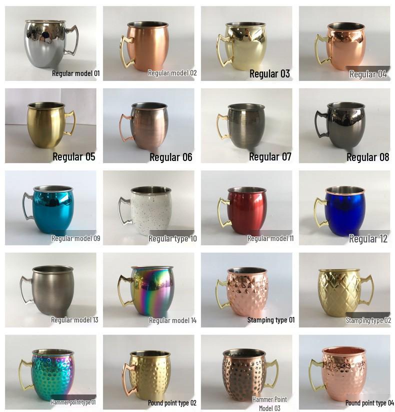 Stainless Steel Moscow Mule Cocktail Set – Hammered Design Bar Glassware