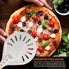 Pizza Turning small Pizza Peel Paddle Short round Tool Non Slip wooden Handle 7 inch Perforated Pizza Shovel Aluminum