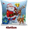 Weihnachten Leuchtende Lichterketten LED Kissenbezug 45x45cm Weihnachtsmann Elch Schnee Polyester Kissen Zuhause Geschenk Dekoration