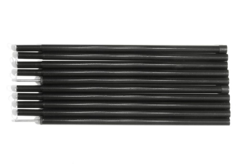 Sutekus Adjustable Poles for Tent Tarp Wings, Set of 2 (Black)