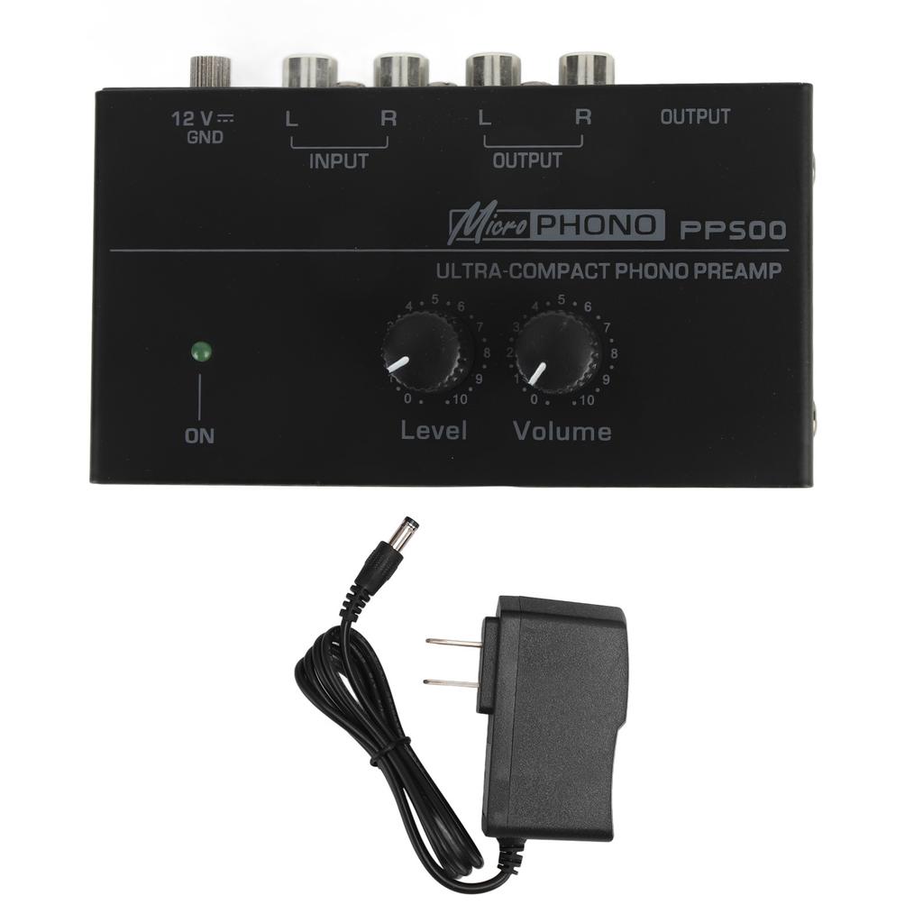 Phono Turntable Preamp Ultra Low Noise Independent Volume Control Phonograph Preamplifier for Record Player 100‑240V