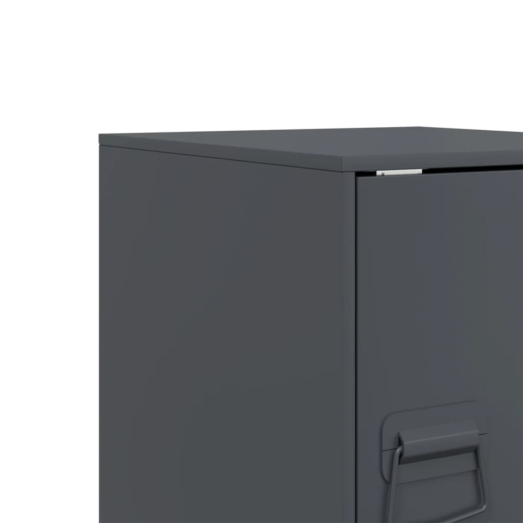 Nightstands 2 Pcs Anthracite 34.5 X 39 X 44 Cm Steel