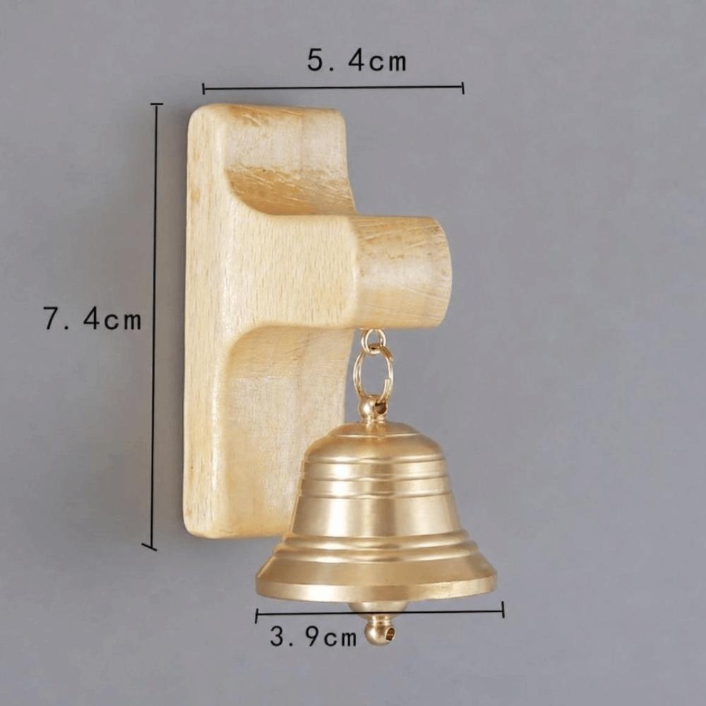 Wall Mount Magnetic Doorbell Wooden Base Wind Chime Clear Sound Brass Bell Entry Reminder