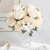 Artificial flower Silk Peony Ball Chrysanthemum Outdoor gardenWedding Bridal Bouquet Christmas Home vase Festival party Diy gift