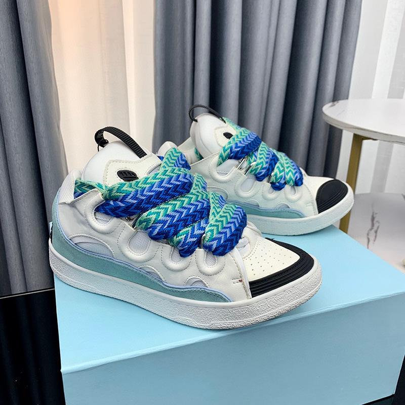 New Women Men Unisex Casual Shoes Sneakers Round Toe Lace Up Fashion Design Colorful Print Mixed Color Street Style Sport Shoes