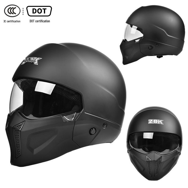 3C/Dot Certified Scorpion Retro Motorcycle Helmet - Warrior Design, All-Season Protection