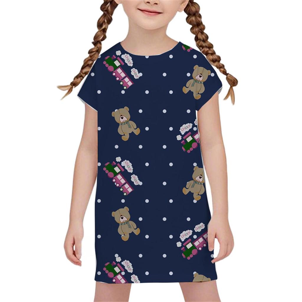 DZ Style Demon Hunter Girl Anime Nightgown – Hot-Selling Cartoon Print Dress