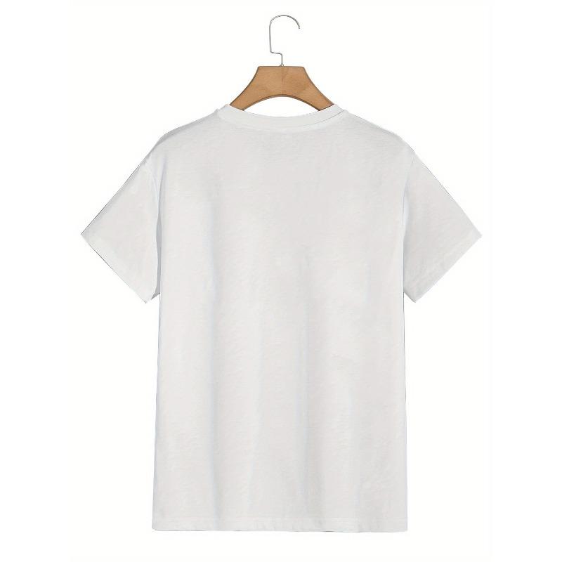 European Sizes Men's Vintage-Inspired Fashion T-Shirt with Geometric Lettering, Crew Neck, Short Sleeve, Weekend Casual - Summer Sports Tee