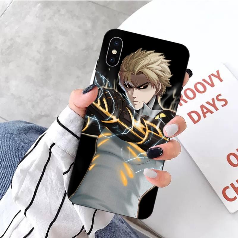 One Punch Man Genos Phone Case For IPhone 14 13 12 11 XS X 8 7 6 Plus Mini Pro Max SE 2022 Soft Black Phone Cover