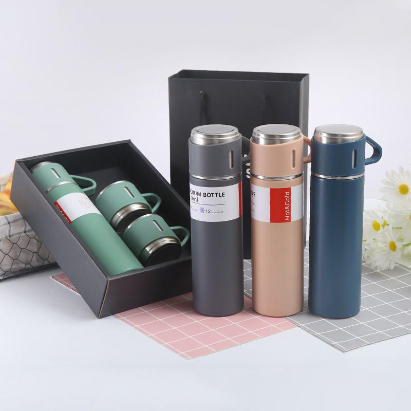 Deluxe 304 Stainless Steel Insulated Travel Cup with Multiple Lids - Elegant Commemorative Gift for Men and Women