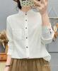 2026 Spring/Autumn Long Sleeve Stand Collar Ruffle Trim Artistic Shirt in Japanese Style - Age-Reducing Versatile Base Layer
