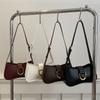 Niche high-end women's bags, fashionable retro shoulder messenger bags, simple underarm bags with simple texture