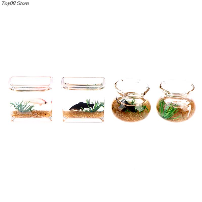 2*2.5Cm Dollhouse Miniature Glass Fish Tank Bowl Aquarium Doll House Home Ornament Toy For Dollhouse Decals New!