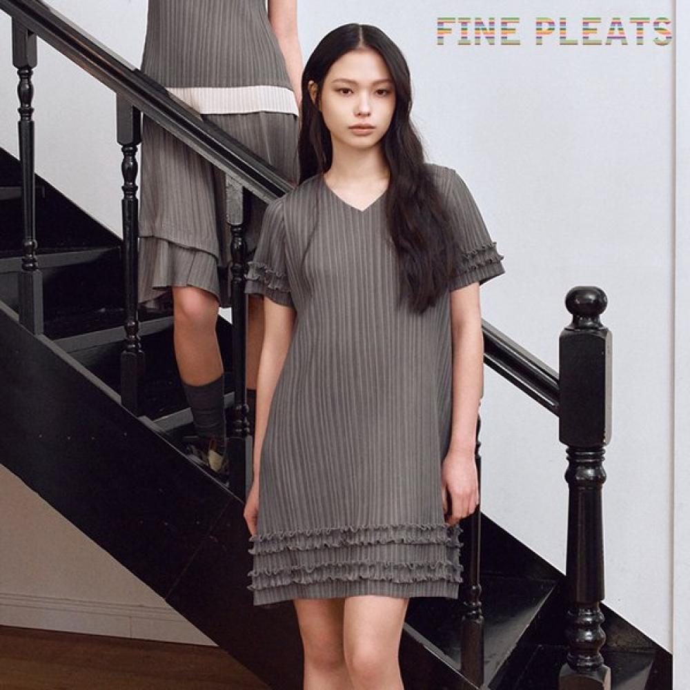 

Fine Pleats Dress Gray Melodi Frill FREE