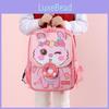 Cartoon Robot And Bunny Backpack For Kids Cute Nylon School Bag With Polyester Lining