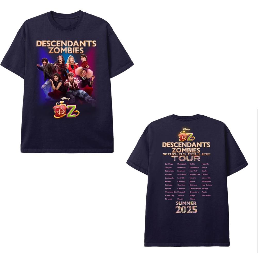 

Descendants Zombies Worlds Collide Tour 2025 Navy T-Shirt. S