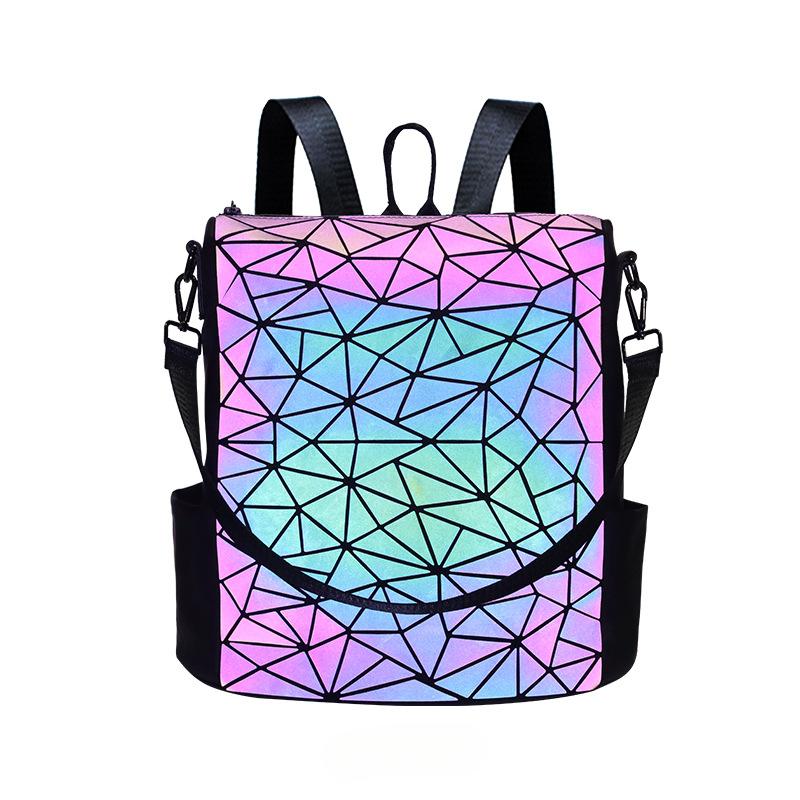 Рюкзак Новый Тренд Рюкзак Мужской и Женский Геометрический Ромбовидный Светящийся Рюкзак Большой Вместимости Универсальная Дорожная Сумка 5176₽