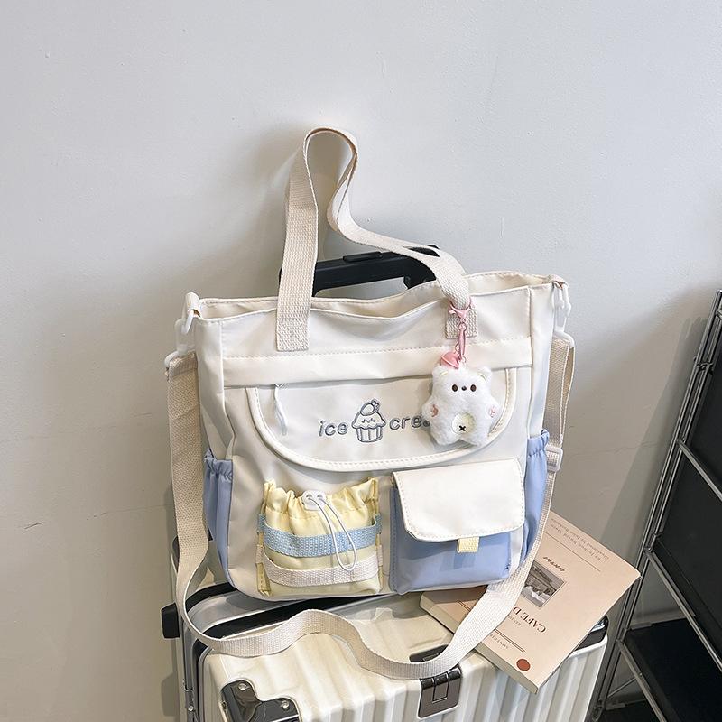Schoolbag Japanese Sweet Large Capacity Crossbody Bag Female Junior High School High School Student Class Handbag Versatile Shoulder Bag Tuition Bag