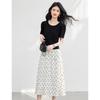 Elegant French Style Short-Sleeve T-Shirt & Skirt Set
