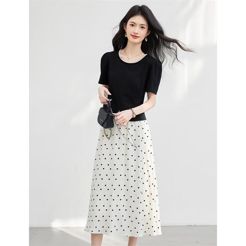 Elegant French Style Short-Sleeve T-Shirt & Skirt Set
