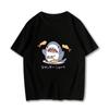 Men Oversized T-shirt Anime Shark Print Fashion Short Sleeve Youth T-shirt