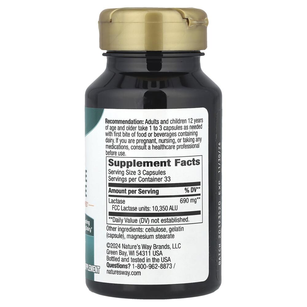 Nature's Way Lactase Enzyme Formula Capsules, 100 Counts - 2-Pack