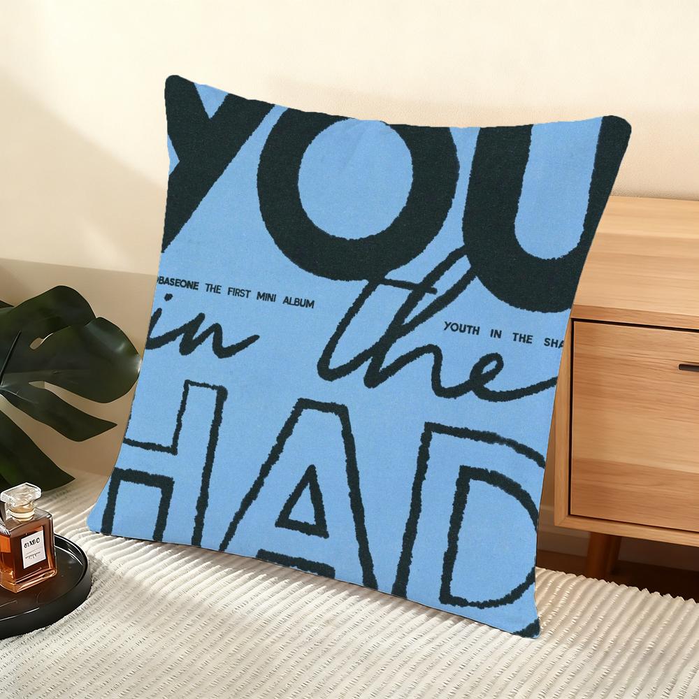 Zerobaseone ZB1 Album Cushion Cover Silky Short Plush Home Sofa Cushion Cover - Invisible Zipper Home Decoration