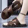 2025 Summer Home Two Wear Slippers Beach Shoes Outdoor Flip-flops Imitation Leather Sandals