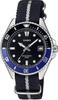 Standard MDV-10C-1A2V Unisex Analog Watch Black Blue Bezel Cloth Band