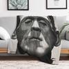 Klassischer Monster Frankenstein Kohlezeichnung Überwurfdecke Herren Weiche Warme Überwurfdecke für Sofa