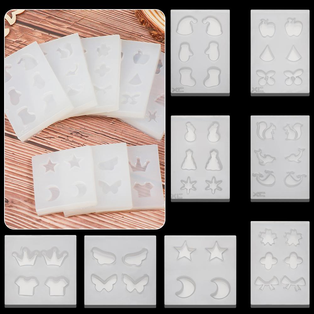 Glue Keychain Necklace Crystal Epoxy Mold Resin Silicone Molds Pendant Mould Earrings Mould