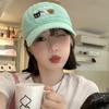 Cute Cartoon Embroidery Baseball Hat for Women Summer Cotton Candy Colors Peaked Cap Korean Girls Outdoor Sunshade Sports Hat
