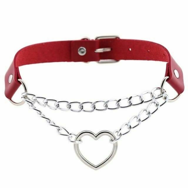 Day Collar Heart Pendant Choker Silver Chain Necklace Collars & Leashes