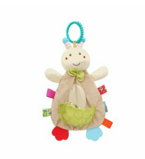 

Cute Cartoon Animal Baby Teether Towel with Pocket – High Quality and Soothing 28CM