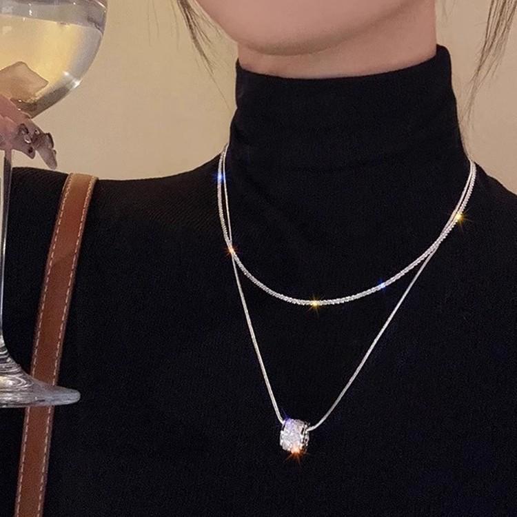 Женское двухслойное сверкающее подвесное ожерелье на талию