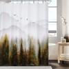 Misty Forest Woodland Shower Curtains Nature Shower Curtain Fall Shower Curtain Waterproof Polyester Fabric Home Decor With Hook